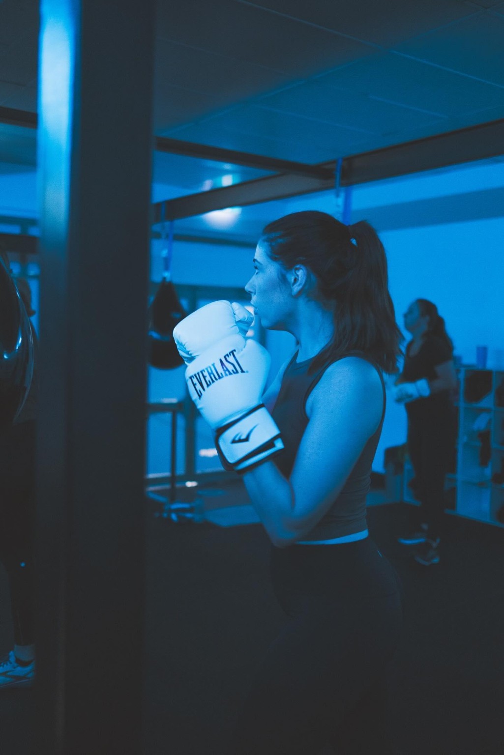 BOX member boxing in the studio
